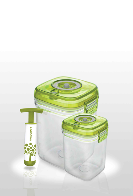 Vacucraft 5-Piece Versatile Vacuum Food Container Set
